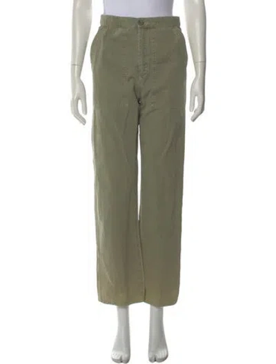 Pre-owned Anine Bing Straight Leg Pants In Green