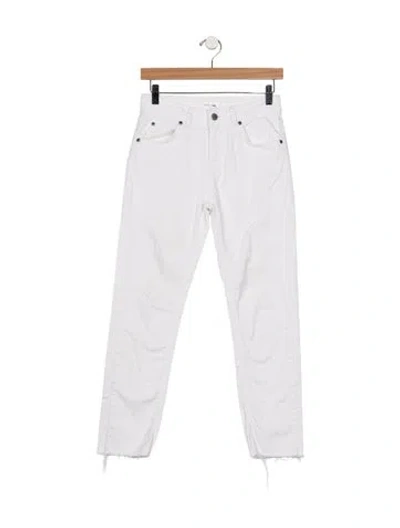 Pre-owned Anine Bing Straight Leg Pants In White