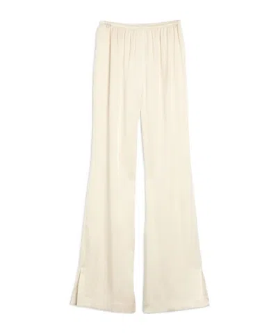 Anine Bing Straight-leg Silk Trousers In White