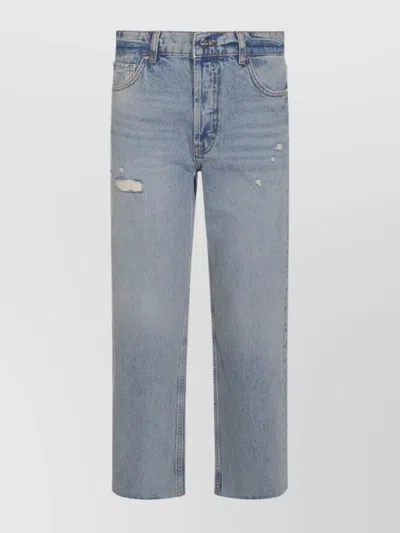 Anine Bing Straight Leg Trousers Distressed Finish