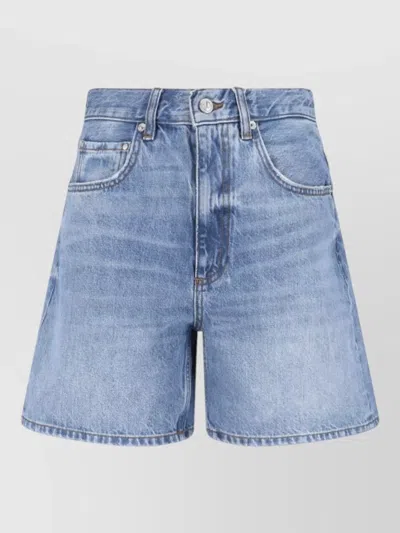 Anine Bing Straight Shorts Belt Loops Back Pockets