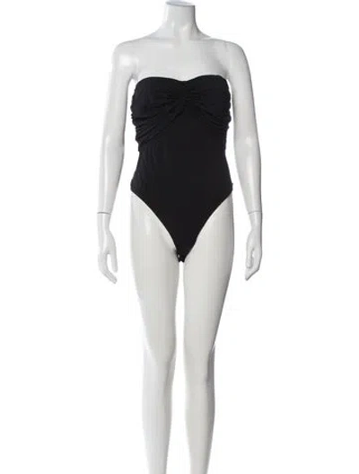 Pre-owned Anine Bing Strapless Bodysuit In Black