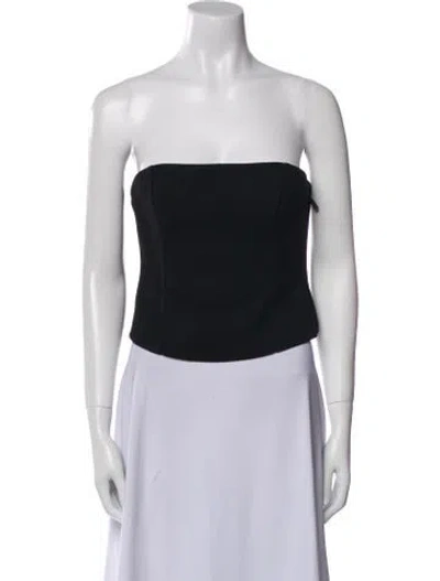 Pre-owned Anine Bing Strapless Crop Top In Black