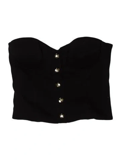 Pre-owned Anine Bing Strapless Crop Top In Black