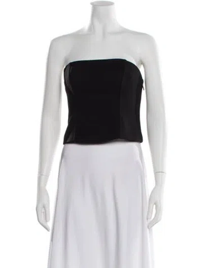 Pre-owned Anine Bing Strapless Crop Top In Black