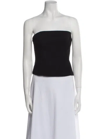 Pre-owned Anine Bing Strapless Crop Top In Black