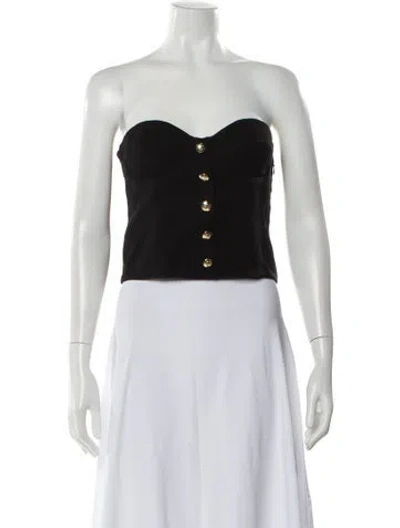 Pre-owned Anine Bing Strapless Crop Top In Black