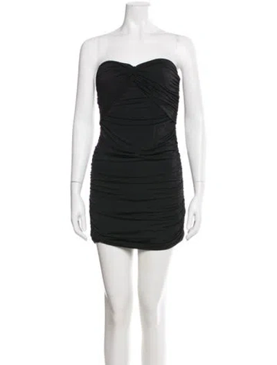 Pre-owned Anine Bing Strapless Mini Dress In Blue