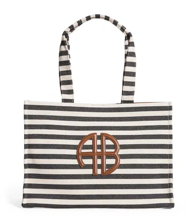 Anine Bing Stripe Logo Lara Tote Bag