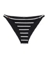 Anine Bing Bellamy Bikini Bottoms Black And White Stripe In Black
