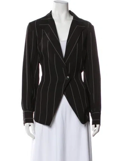 Pre-owned Anine Bing Striped Blazer In Black