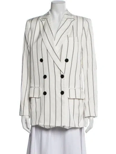 Pre-owned Anine Bing Striped Blazer In White