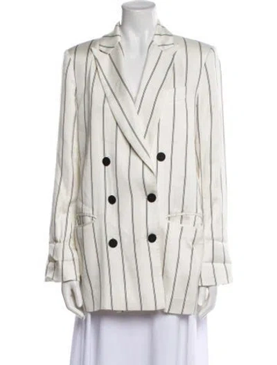 Pre-owned Anine Bing Striped Blazer In White