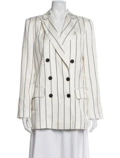 Pre-owned Anine Bing Striped Blazer In White