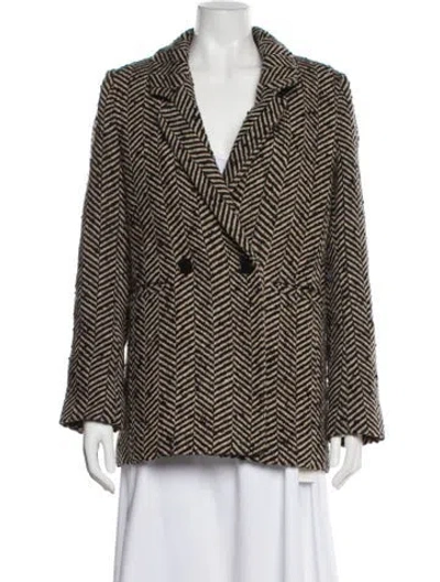 Pre-owned Anine Bing Striped Coat In Black