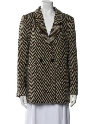 Pre-owned Anine Bing Striped Coat In Black