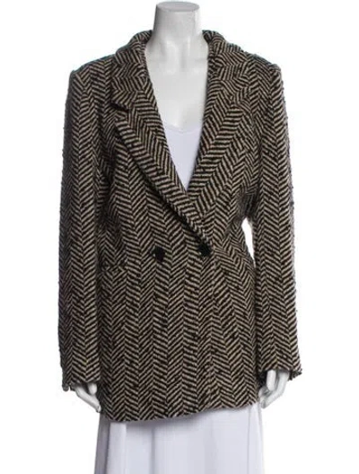 Pre-owned Anine Bing Striped Coat In Black