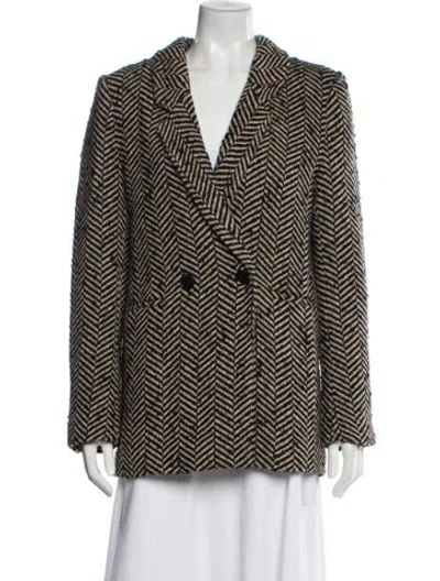 Pre-owned Anine Bing Striped Coat In Black