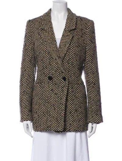 Pre-owned Anine Bing Striped Coat In Neutral