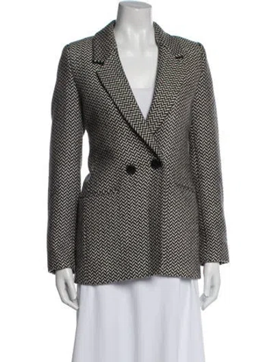 Pre-owned Anine Bing Striped Coat In White