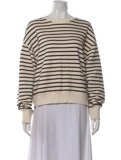 Pre-owned Anine Bing Striped Crew Neck Sweatshirt In Multi