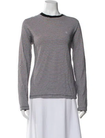 Pre-owned Anine Bing Striped Crew Neck Top In Multi