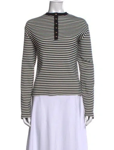 Pre-owned Anine Bing Striped Crew Neck Top In Multicolor