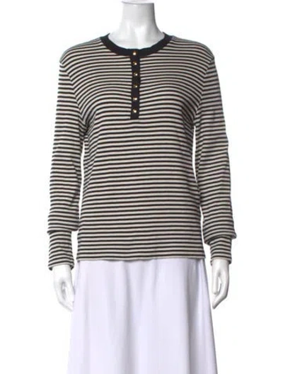 Pre-owned Anine Bing Striped Crew Neck Top In Multicolor