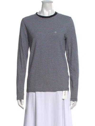 Pre-owned Anine Bing Striped Crew Neck T-shirt In Black