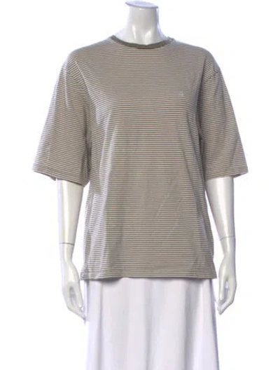 Pre-owned Anine Bing Striped Crew Neck T-shirt In Blue