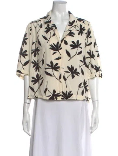Pre-owned Anine Bing Striped Long Sleeve Button-up Top In Neutral