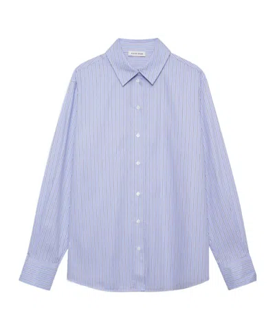 Anine Bing Striped Long-sleeve Shirt In Blue