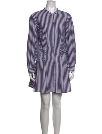 Pre-owned Anine Bing Striped Mini Dress In Blue