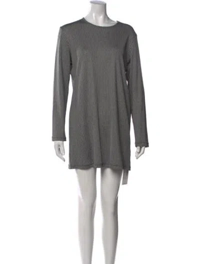 Pre-owned Anine Bing Striped Mini Dress In Grey