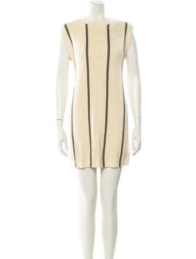 Pre-owned Anine Bing Striped Mini Dress In Neutral