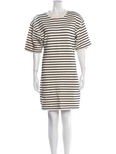 Pre-owned Anine Bing Striped Mini Dress In Neutral