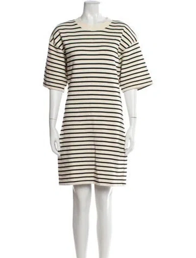 Pre-owned Anine Bing Striped Mini Dress In Neutral