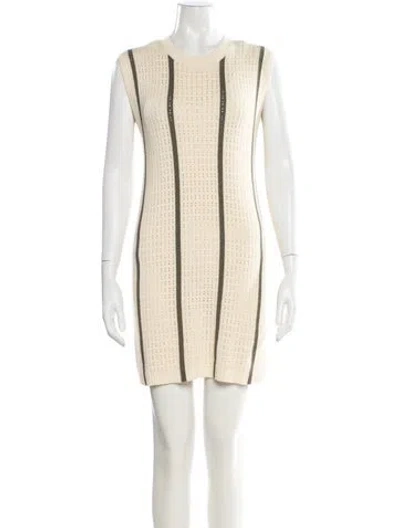 Pre-owned Anine Bing Striped Mini Dress In Neutral