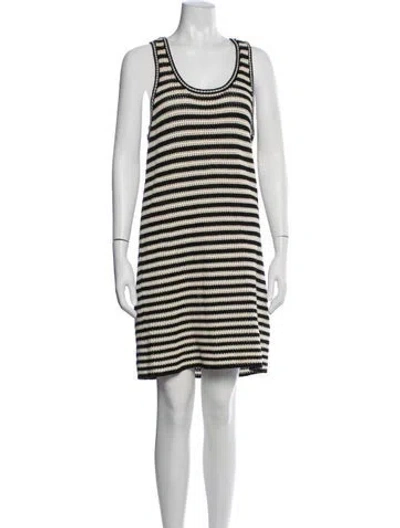 Pre-owned Anine Bing Striped Mini Dress In Neutral