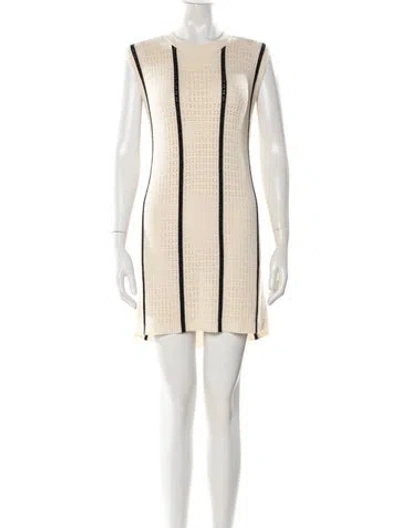 Pre-owned Anine Bing Striped Mini Dress In Neutral