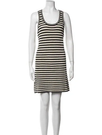 Pre-owned Anine Bing Striped Mini Dress In Neutrals