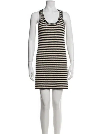 Pre-owned Anine Bing Striped Mini Dress W/ Tags In Neutral