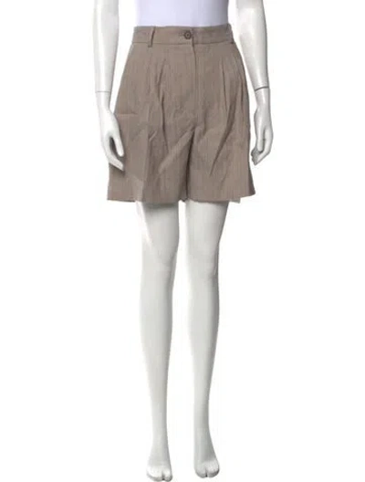 Pre-owned Anine Bing Striped Mini Shorts In Neutral