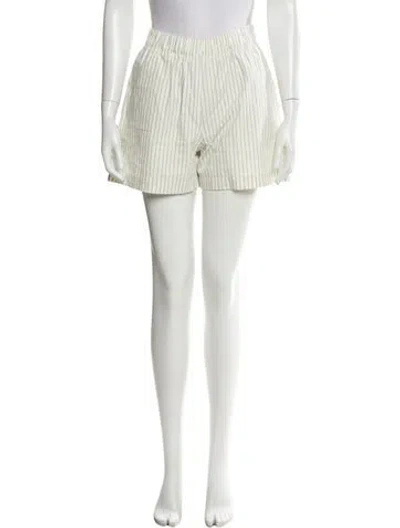Pre-owned Anine Bing Striped Mini Shorts In White