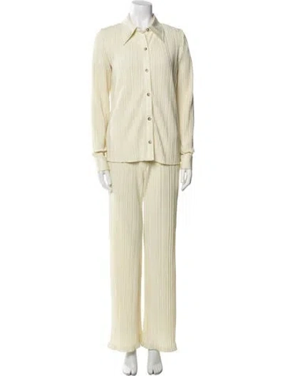 Pre-owned Anine Bing Striped Pant Set In Neutral