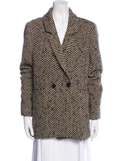 Pre-owned Anine Bing Striped Peacoat In Neutral