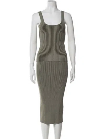 Pre-owned Anine Bing Striped Pleated Accents Skirt Set In Multi