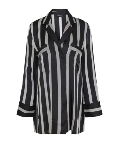 Anine Bing Striped Shirt In Black