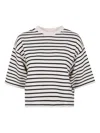 Anine Bing Striped Short-sleeve T-shirt In Black
