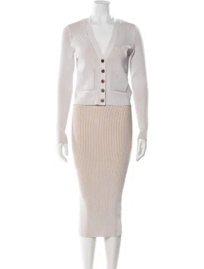 Pre-owned Anine Bing Striped Skirt Set In Neutral